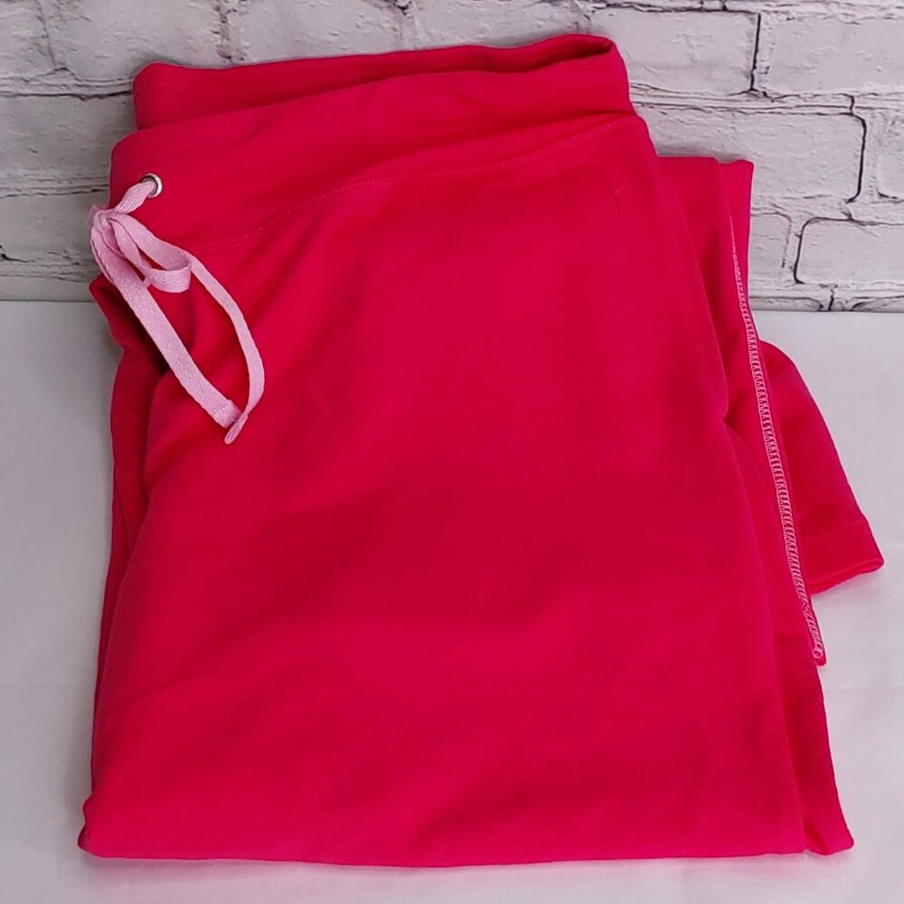 'DANSKIN NOW' FRENCH TERRY LOOSE FIT STRAIGHT-LEG ATHLEISURE PANTS in POSEY PINK - Picture 4 of 15